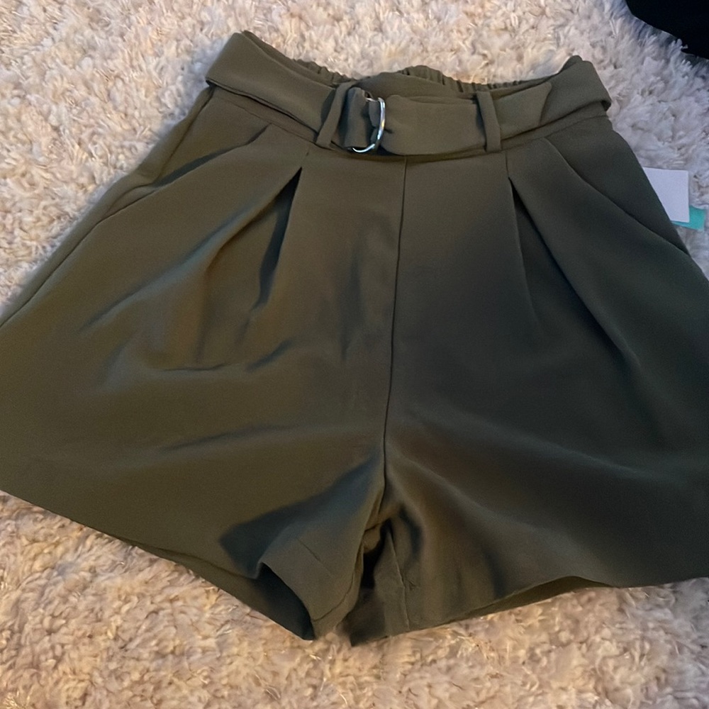 navy green dress up shorts